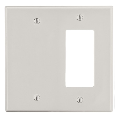 Hubbell Wiring Device-Kellems Wallplate, 2-Gang, 1) Decorator 1) Box Mount Blank, Light Almond P1326LA